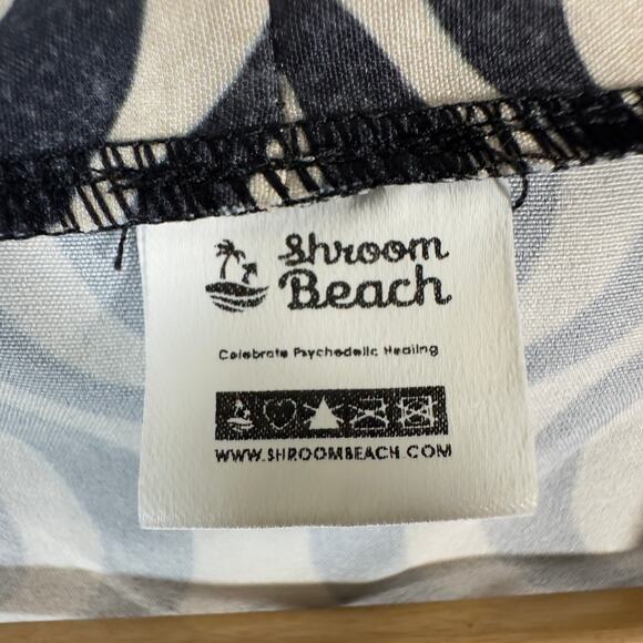 Shroom Beach Psychedelic Kimono Shirt Trippy Optical Illusion Eye Festival Wear - Picture 4 of 7